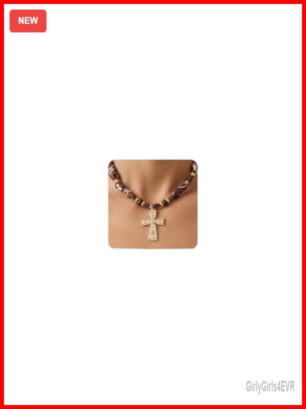Cross Pendant Scarf Necklace, Stainless Steel & Gold Plated, Fashion Jewelry,